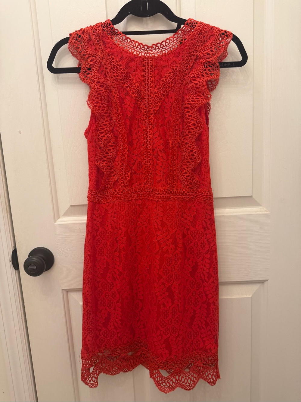 Lulu's Red Lace Chemise with Scalloped Trim